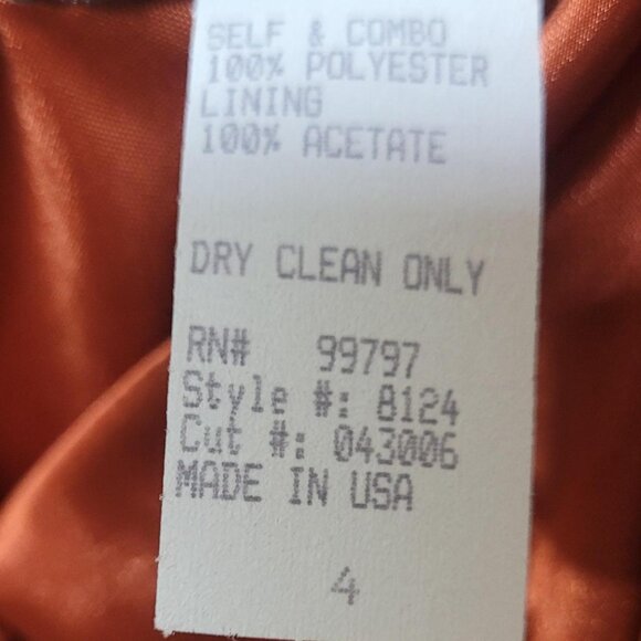 Stunning Orange Satin Three-Piece Bridesmaid Dress - Size 4 - Picture 4 of 5